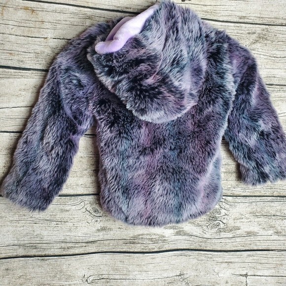 American widgeon Kid's Faux fur purple coat size 5 - Picture 5 of 8